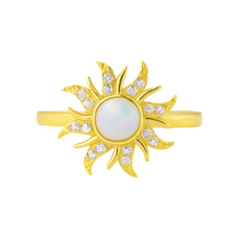 Load image into Gallery viewer, Gold Opal Sun Ring