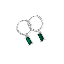 Load image into Gallery viewer, Baguette Drop Hoops