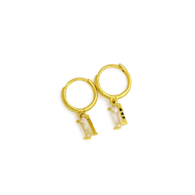 Load image into Gallery viewer, Baguette Drop Hoops
