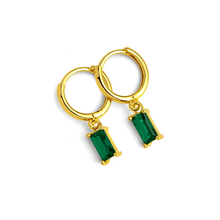 Load image into Gallery viewer, Baguette Drop Hoops

